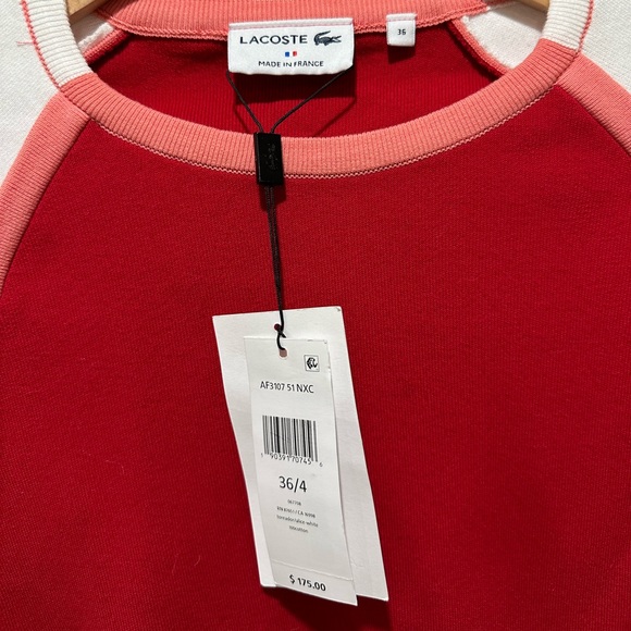 Red and white Lacoste sweater - Picture 4 of 4